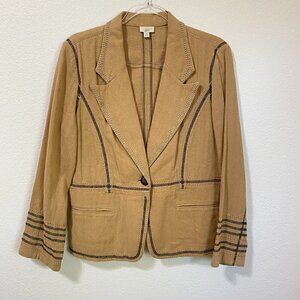 J. Jill Linen Cotton Blend Casual Jacket Women's Size 10